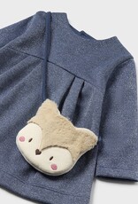 Mayoral Indigo Dress with Fox Bag