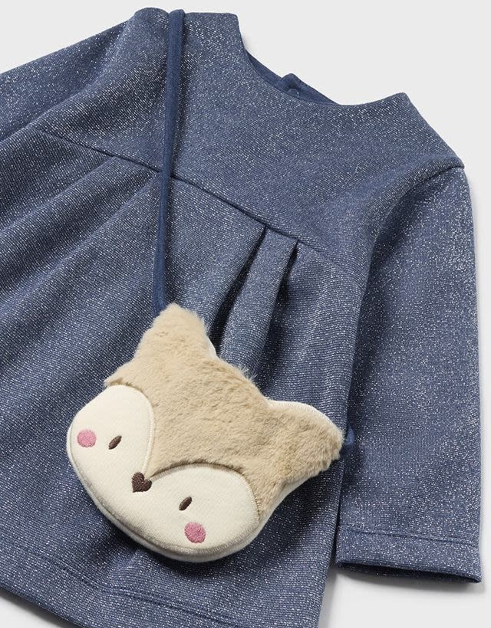 Mayoral Indigo Dress with Fox Bag