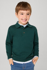 Mayoral Alpine Green Knit Long Sleeve Polo