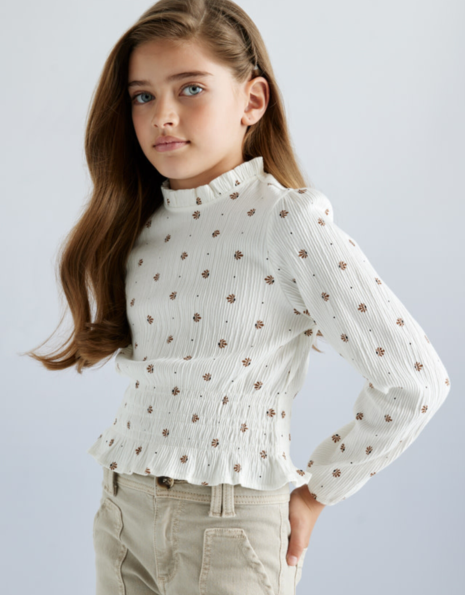 Mayoral Natural Pattern Long Sleeve Tween