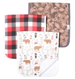 Copper Pearl Lumberjack Burp Cloths