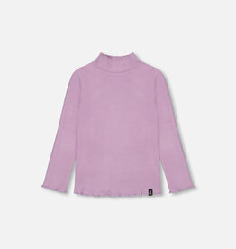 Deux Par Deux Lupine Rib Mock Neck Long Sleeve