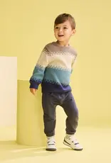 Hatley Blue Combo Crew Neck Knit Sweater