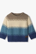 Hatley Blue Combo Crew Neck Knit Sweater
