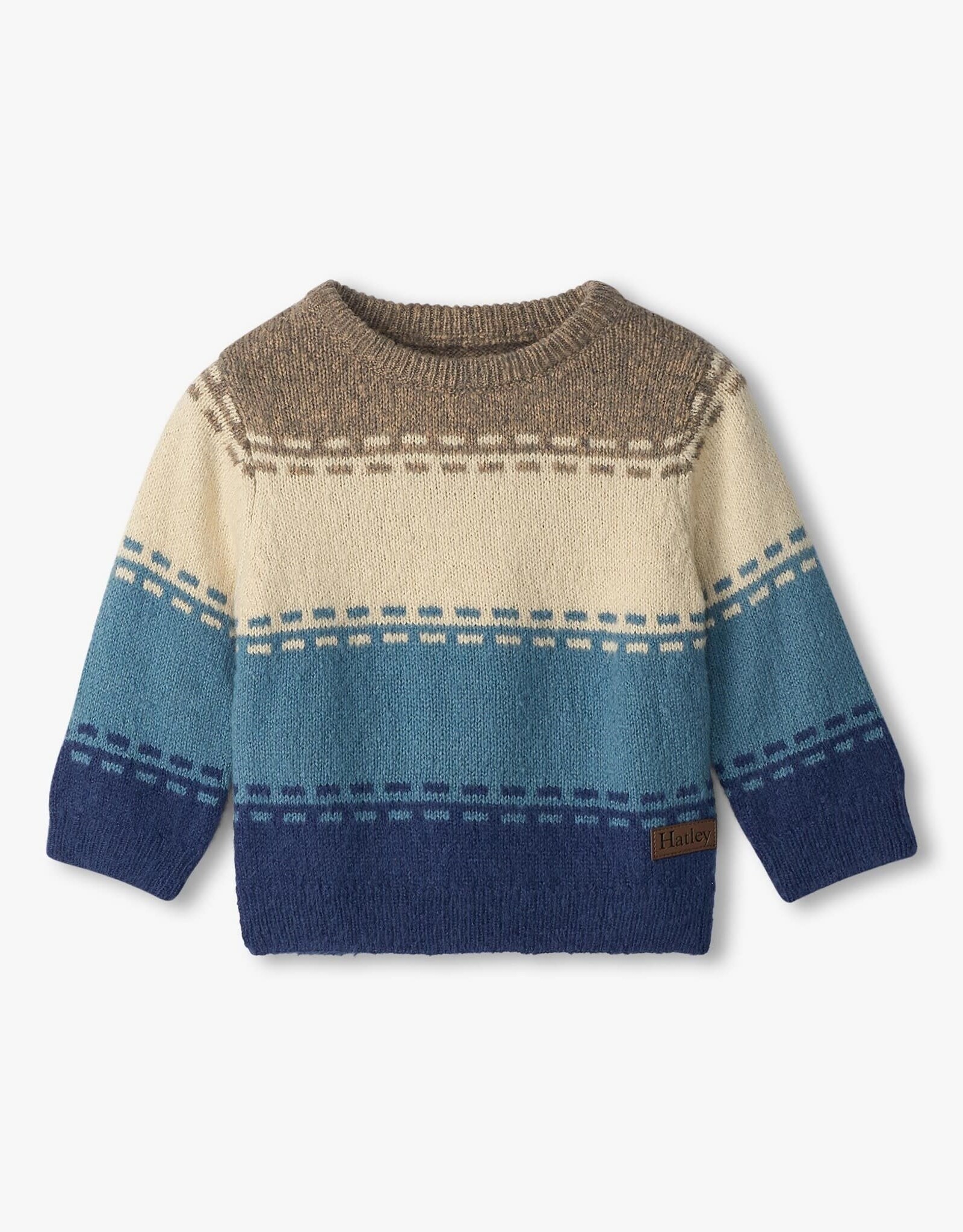 Hatley Blue Combo Crew Neck Knit Sweater