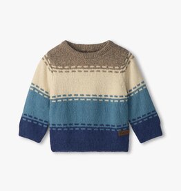 Hatley Blue Combo Crew Neck Knit Sweater