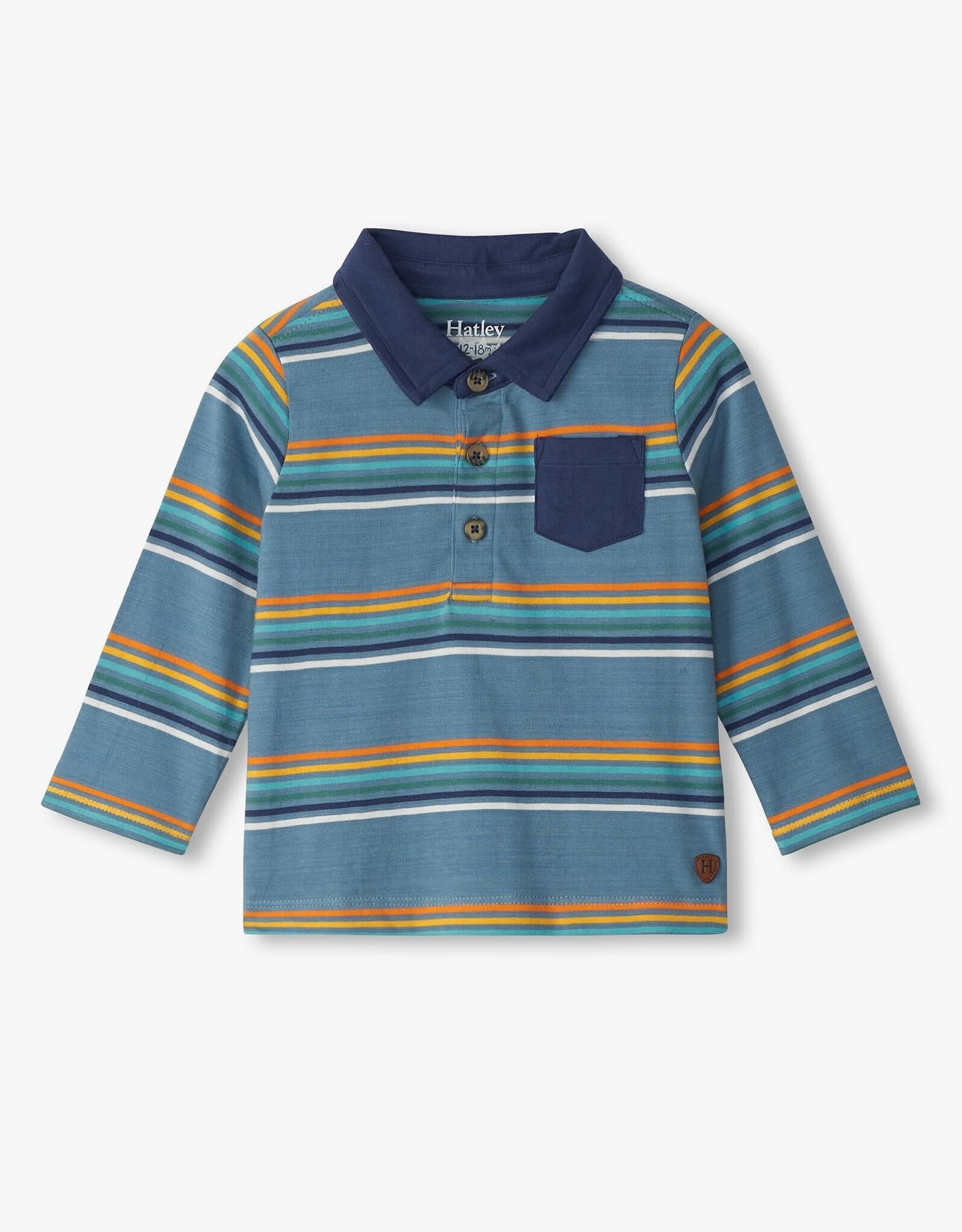 Hatley Bluestone Stripe Longsleeve Polo
