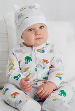 Little Me Bright Safari Zip Footie and Hat