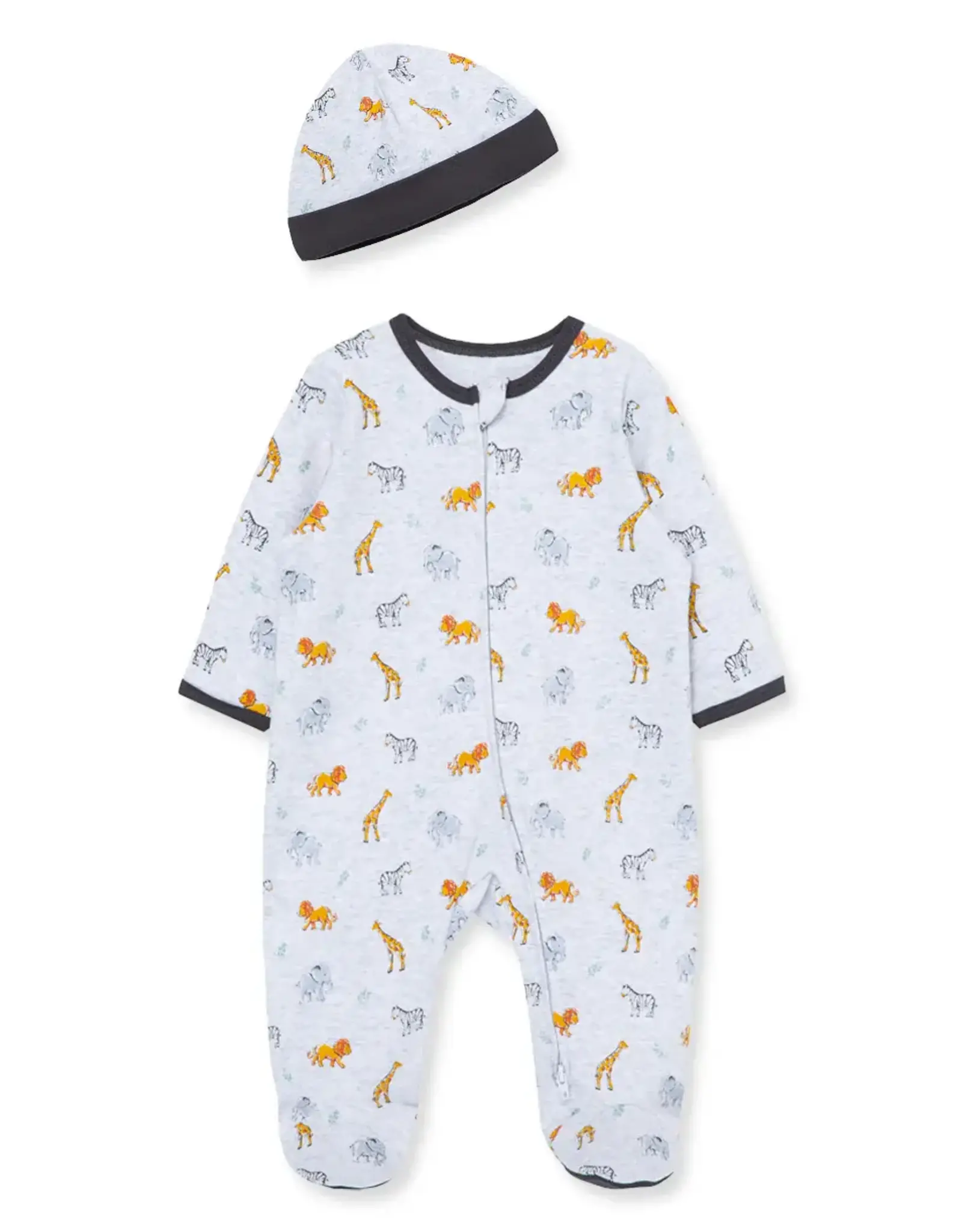 Little Me Jungle Pals Zip Footie and Hat