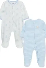 Little Me Monkey Cuddles Organic Cotton 2pc Footie Set