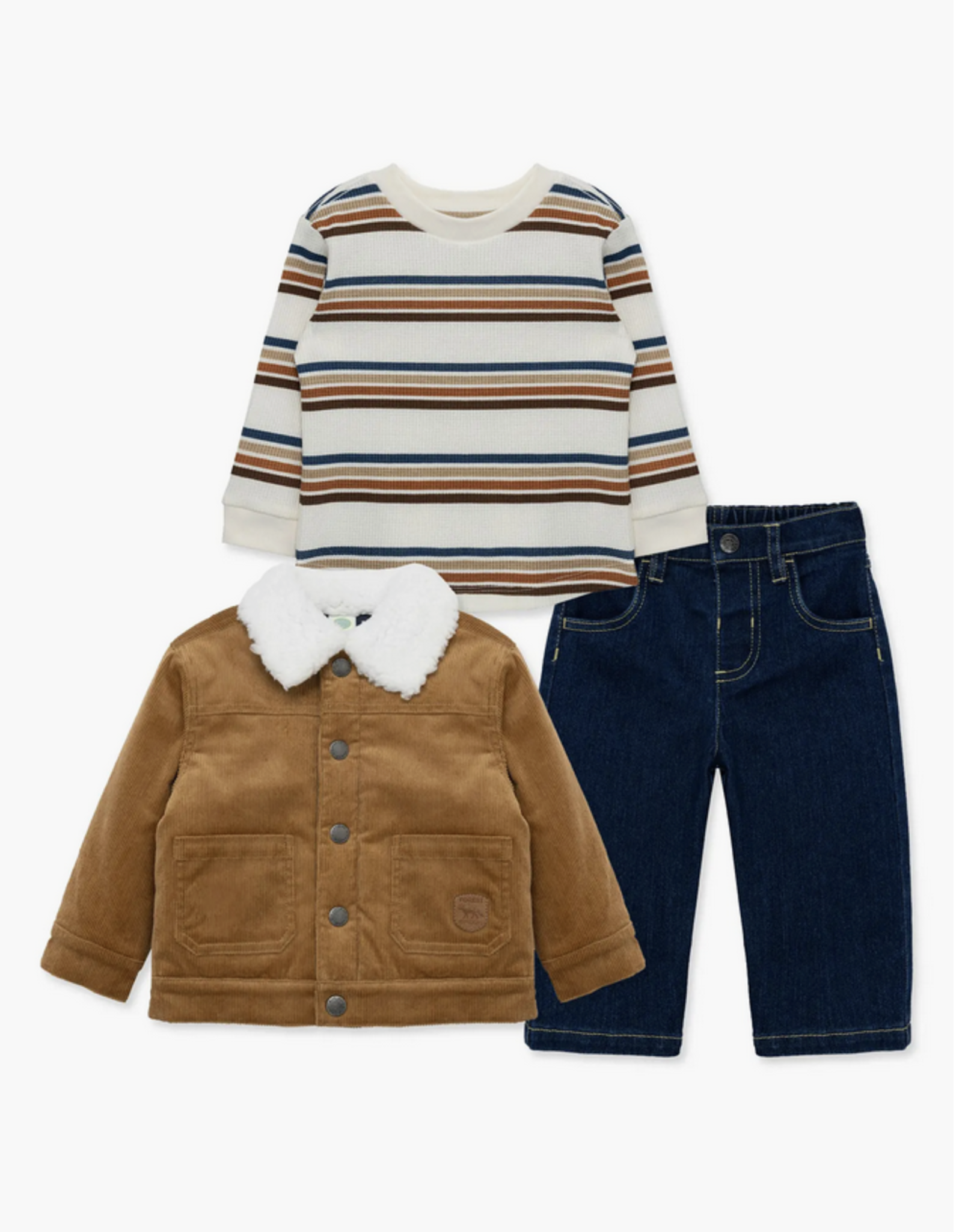 Little Me Brown Corduroy Jacket Set