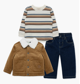 Little Me Brown Corduroy Jacket Set