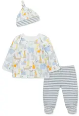 Little Me Puppy Footed Pant Set with Hat