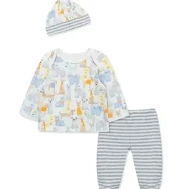 Little Me Puppy Footed Pant Set with Hat