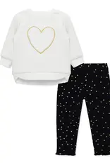 Little Me Golden Heart Sweatshirt Set