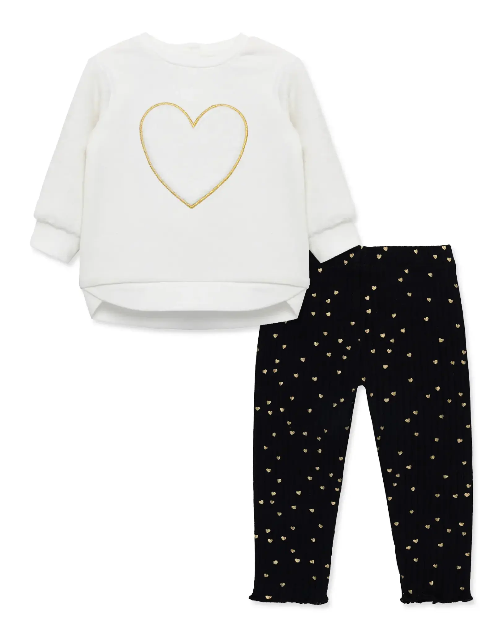Little Me Golden Heart Sweatshirt Set