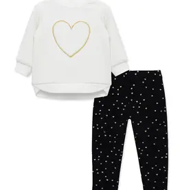 Little Me Golden Heart Sweatshirt Set