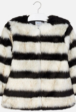 Mayoral Striped Faux Fur Jacket
