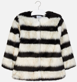 Mayoral Striped Faux Fur Jacket