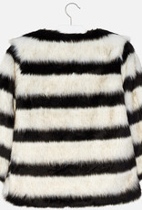 Mayoral Striped Faux Fur Jacket