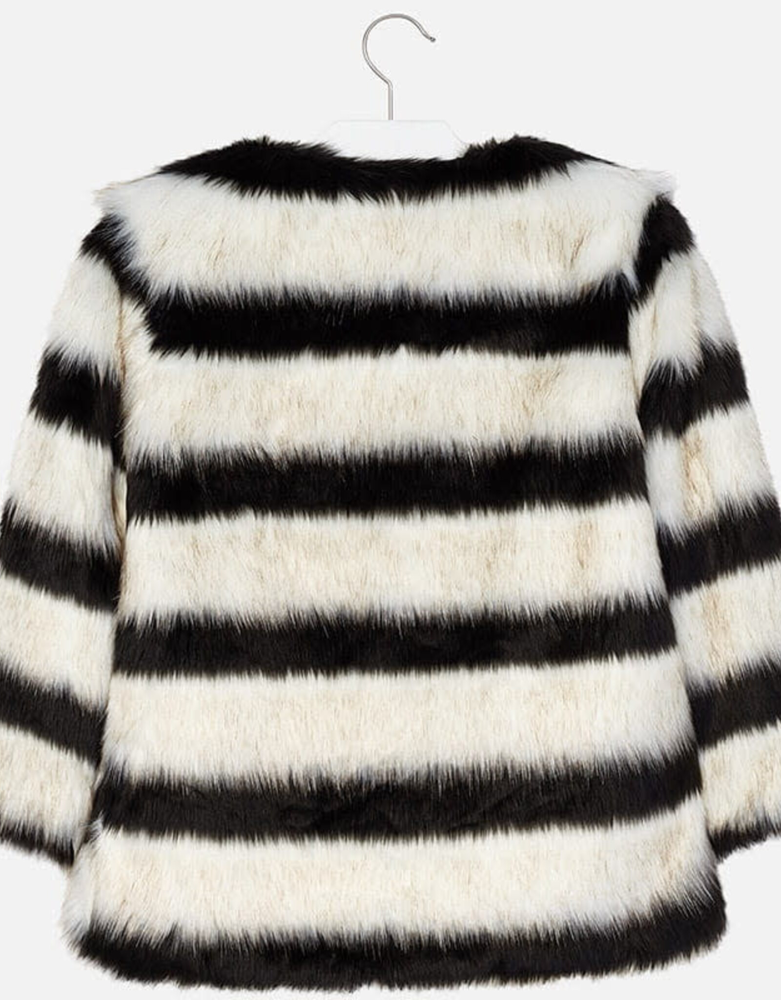 Mayoral Striped Faux Fur Jacket