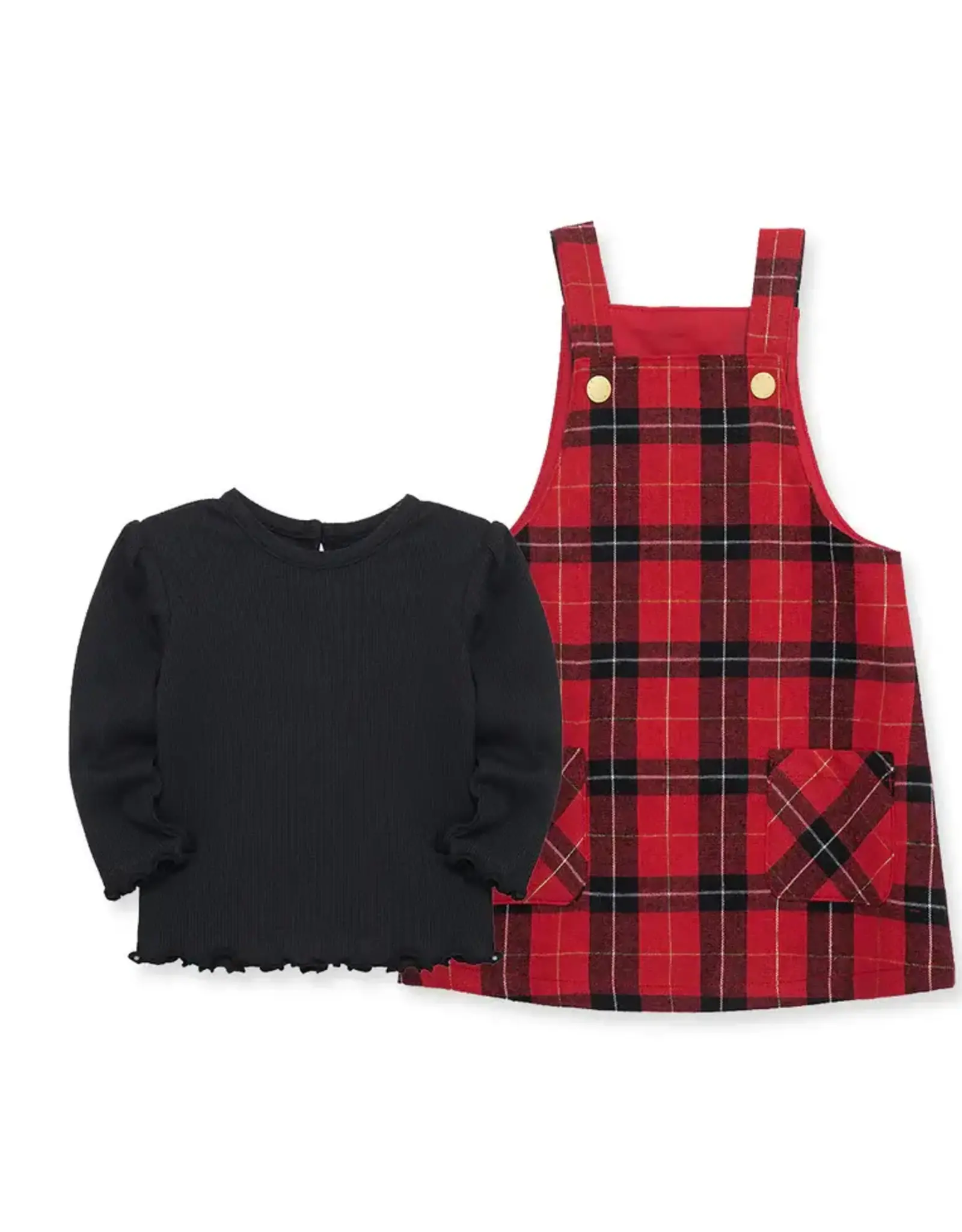 Little Me Red Plaid Jumper Set