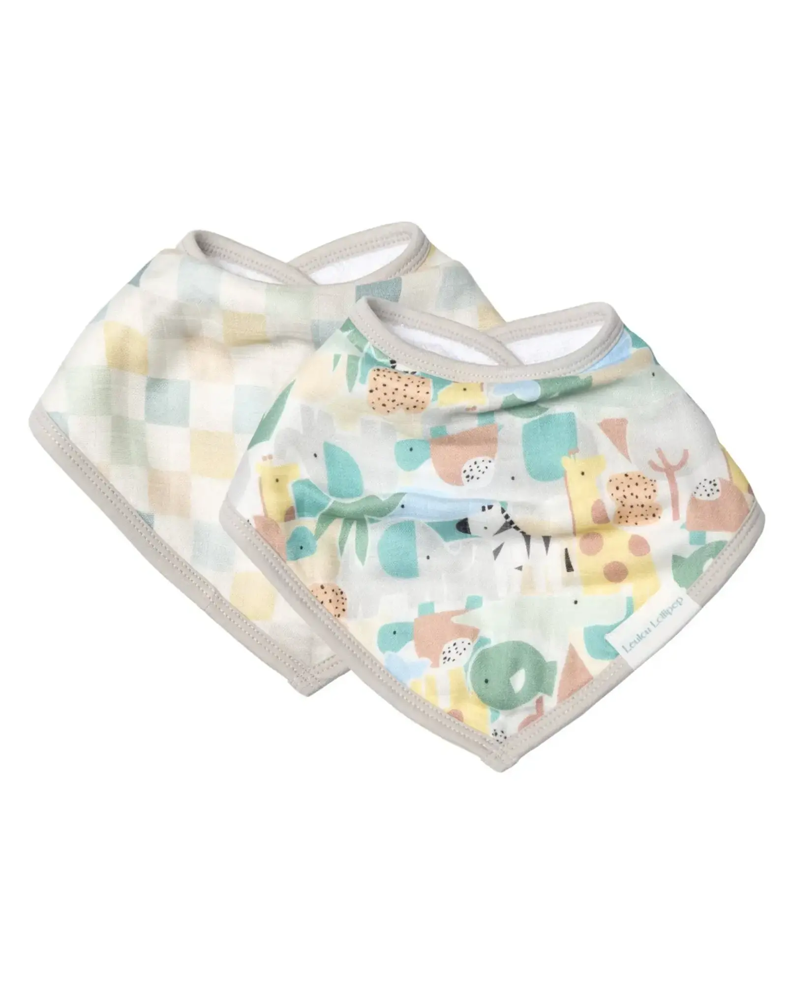 Loulou Lollipop Bandana Bib Set - Animal Puzzle