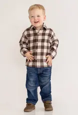 Beckett Bear S'mores Brown Check Flannel Shirt