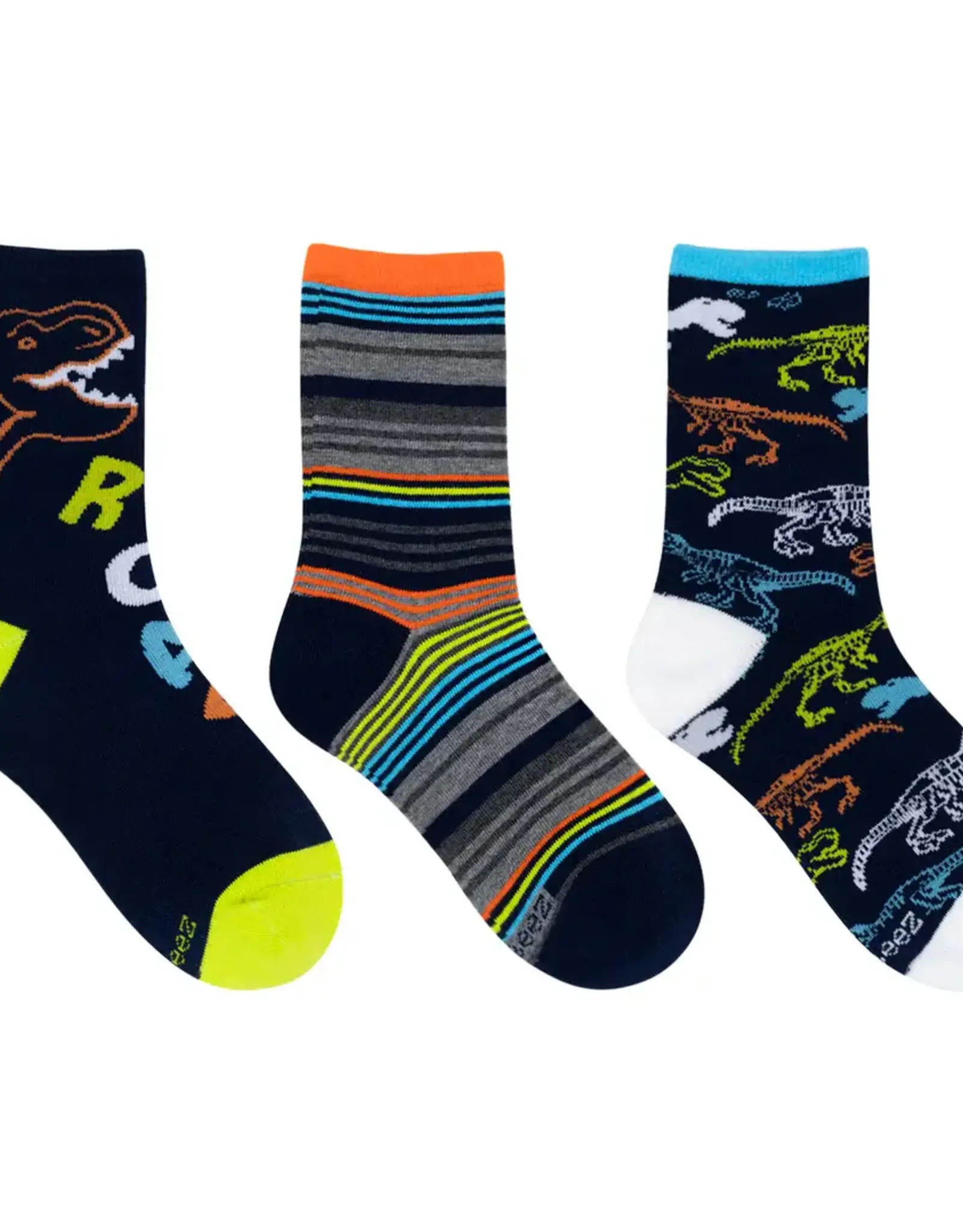 Robeez Roaring Dino Crew 3pr Socks