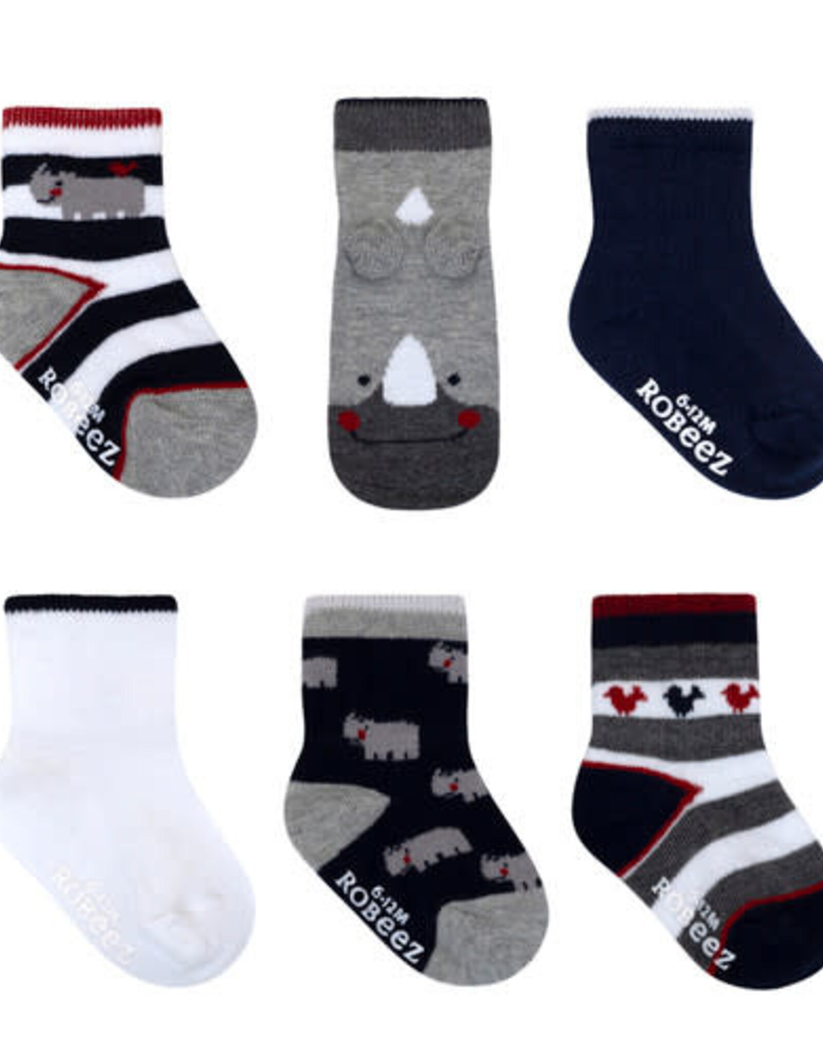 Robeez Friendly Rhino 6pr Socks