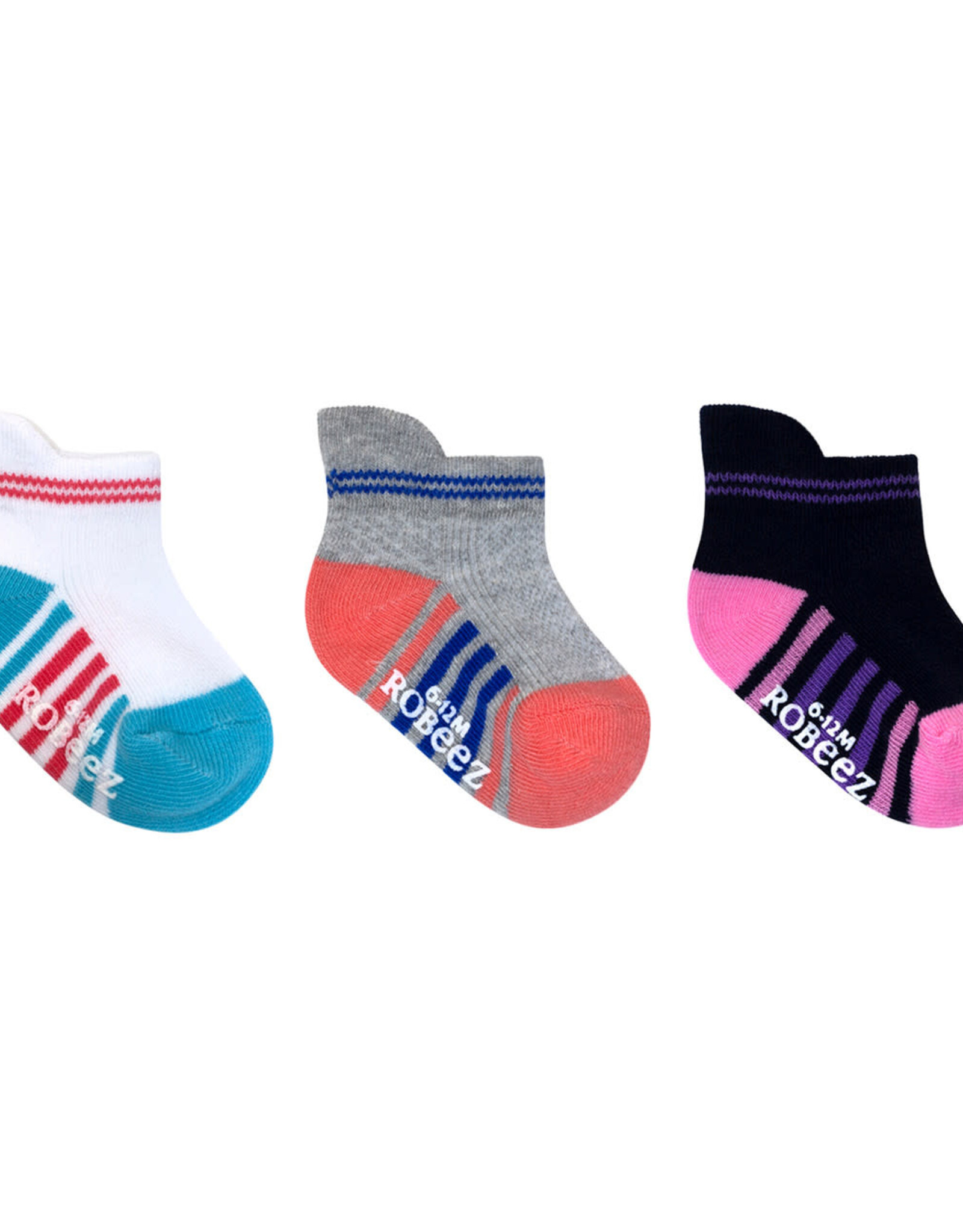 Robeez RBG Sky Athletic Qtr 3pr Socks