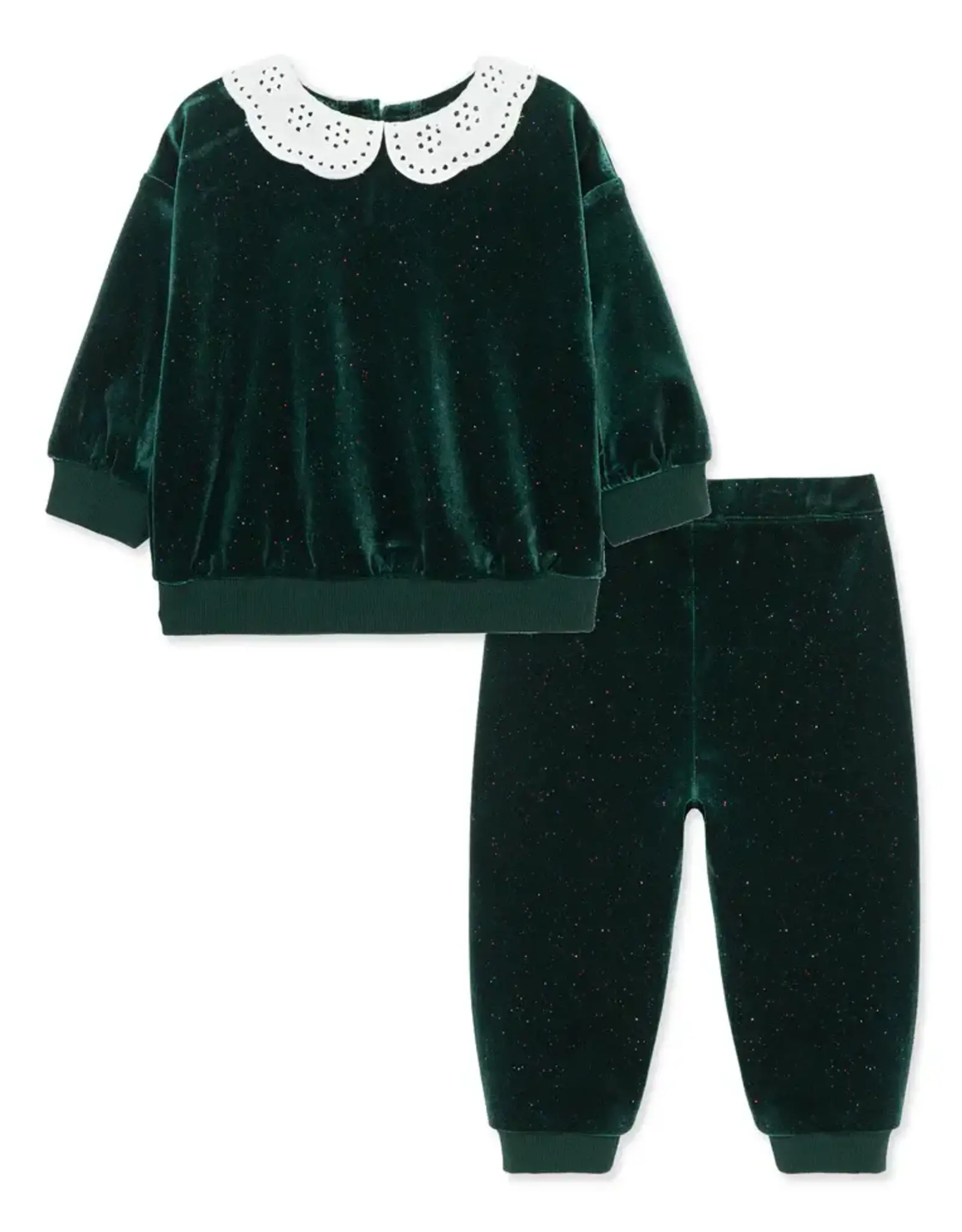 Little Me Sparkle Velour Pant Set