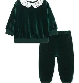 Little Me Sparkle Velour Pant Set