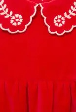 Little Me Embroidered Velour Dress Set