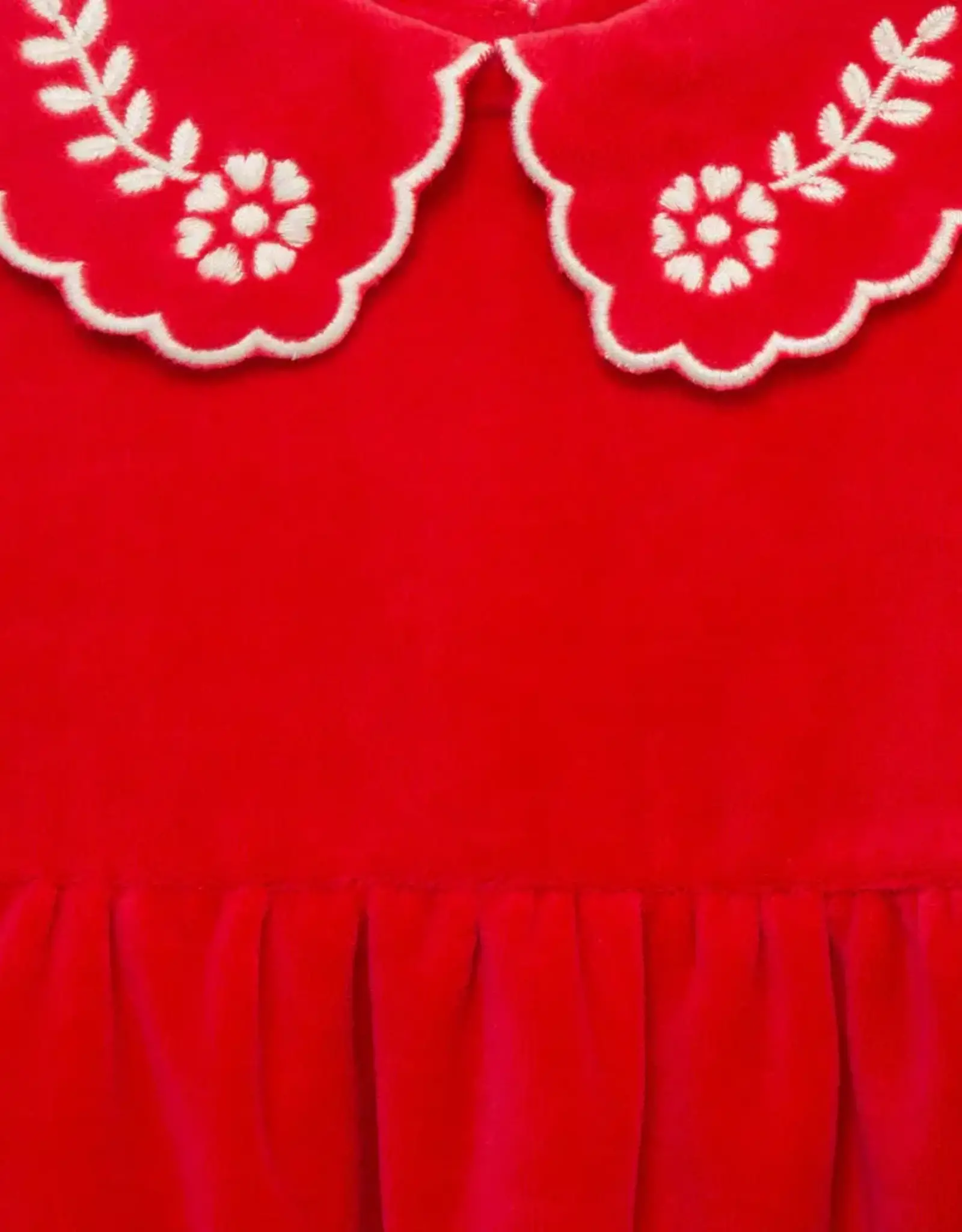 Little Me Embroidered Velour Dress Set