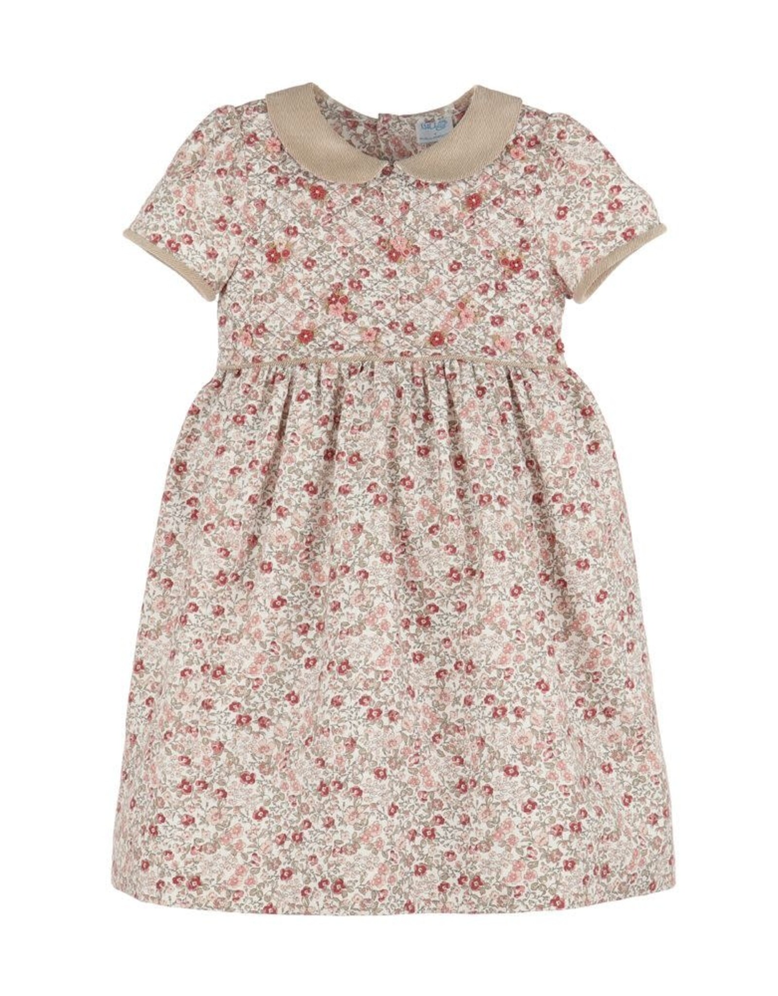 Casero Rose Floral Vintage Quilted Dress