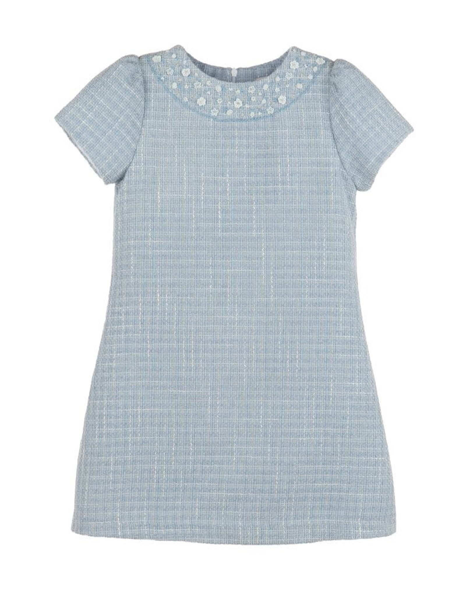 Casero Emb Blue Tweed Shift