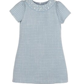 Casero Emb Blue Tweed Shift