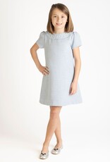 Casero Emb Blue Tweed Shift