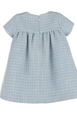 Casero Emb Blue Tweed Float Dress