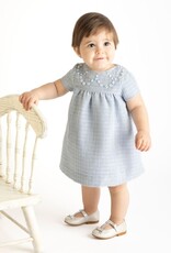 Casero Emb Blue Tweed Float Dress