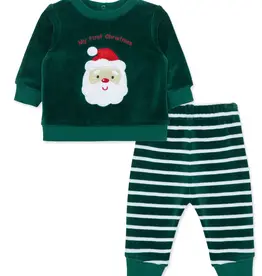 Little Me Santa Velour Pant Set