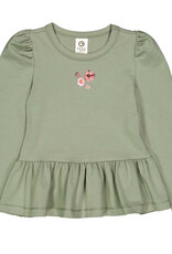 Green Cotton Dazzle print l/s T