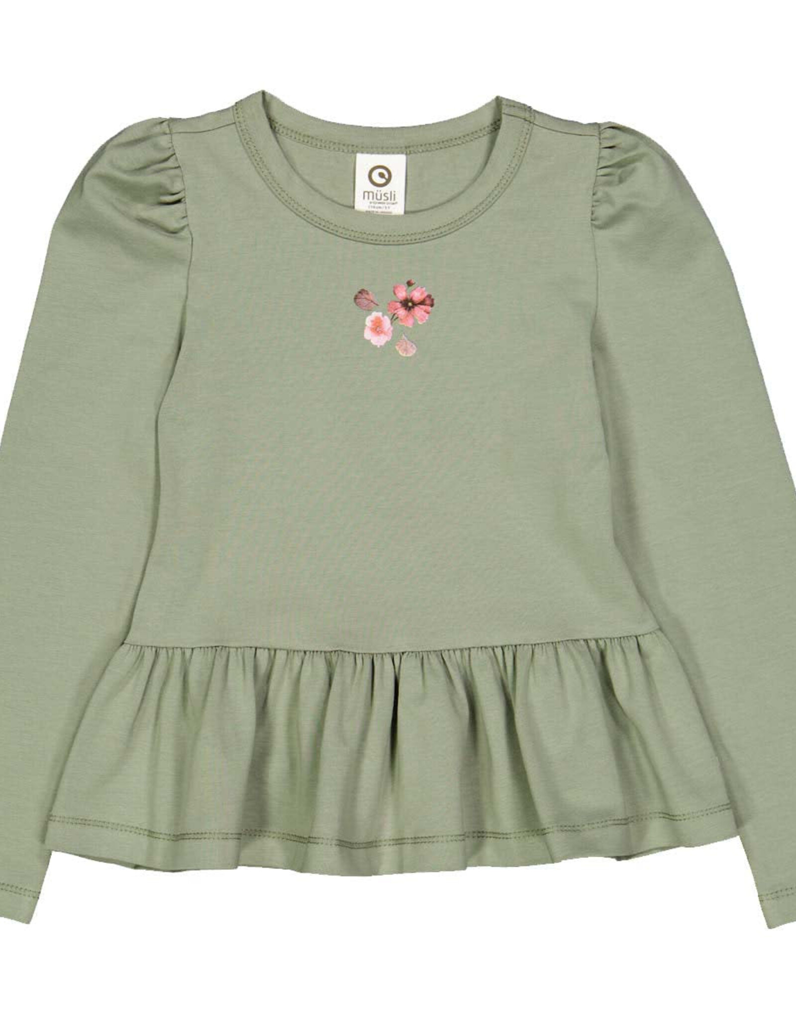 Green Cotton Dazzle print l/s T