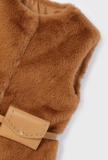 Mayoral Caramel Fur Vest with Belt