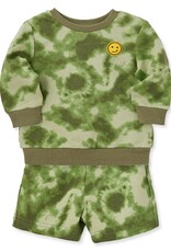 Little Me Happy Green Tie Dye Active Set