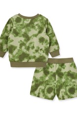 Little Me Happy Green Tie Dye Active Set