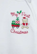 Little Me Holly Bear Velour 2-way Zip Footie