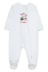 Little Me Holly Bear Velour 2-way Zip Footie