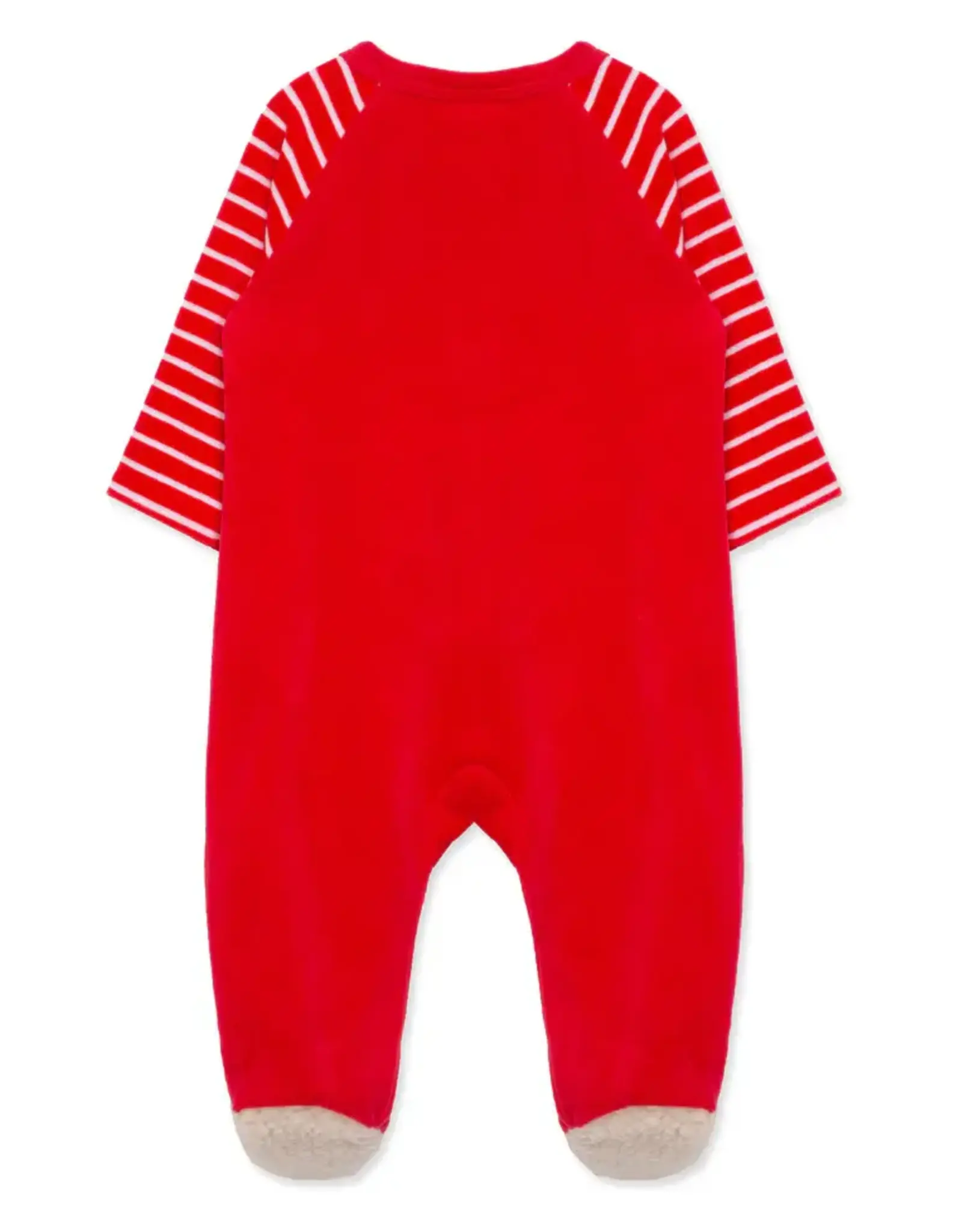 Little Me Toy Bear Velour 2-way Zip Footie